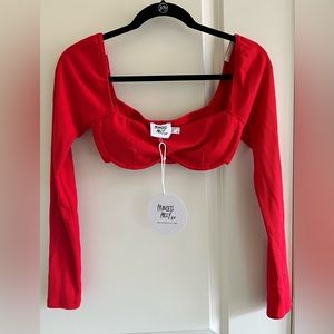 Princess Polly Red Top Size 6 New With Tags